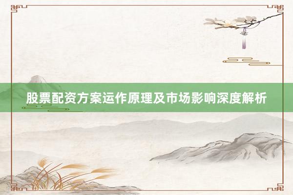 股票配资方案运作原理及市场影响深度解析