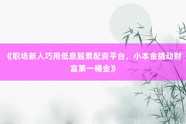《职场新人巧用低息股票配资平台，小本金撬动财富第一桶金》
