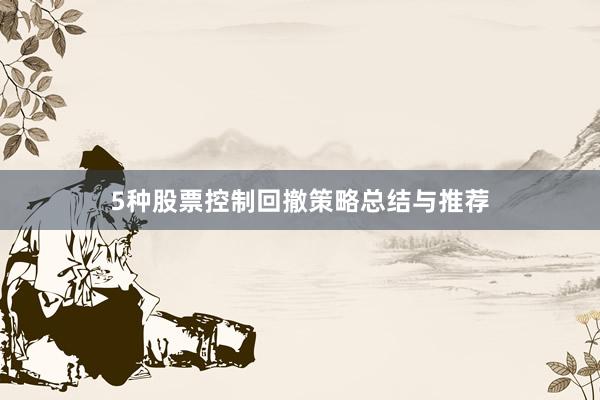 5种股票控制回撤策略总结与推荐