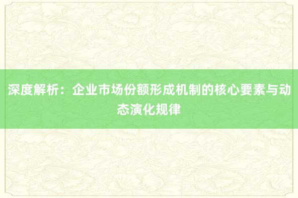 深度解析：企业市场份额形成机制的核心要素与动态演化规律